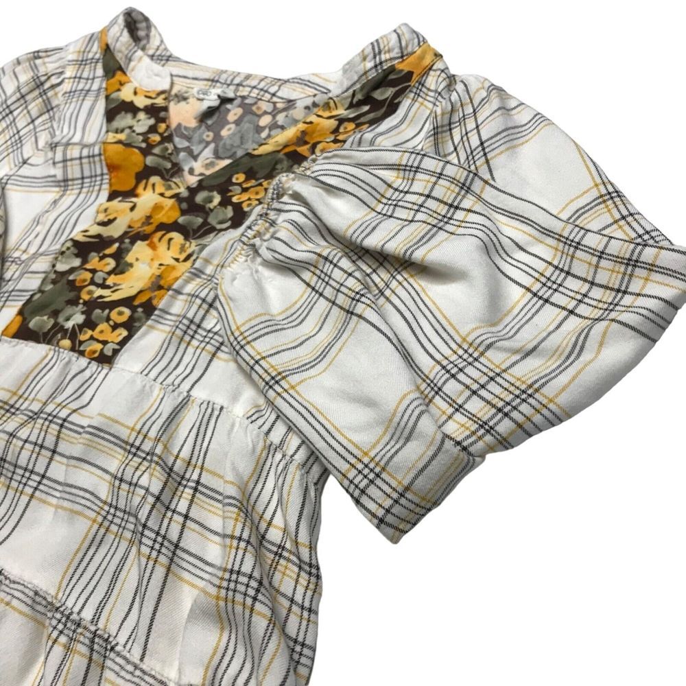 Cato womens size Large‎ top blouse floral tunic elastic sleeve lightweight soft